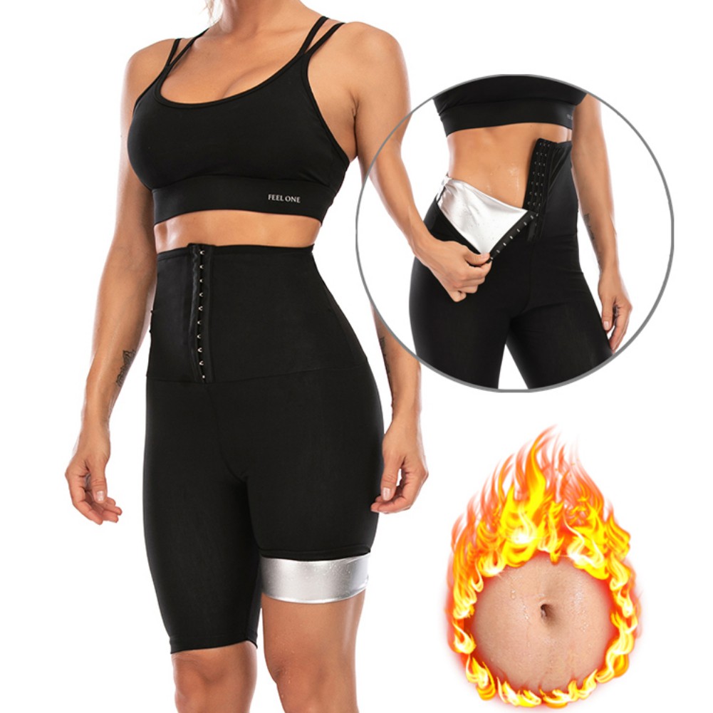 URMAGIC Women's High Waisted Sauna Sweat Pants Hot Thermo Slimming Workout Leggings,Trainer Weight Loss Shaperwear- 5-length Pants